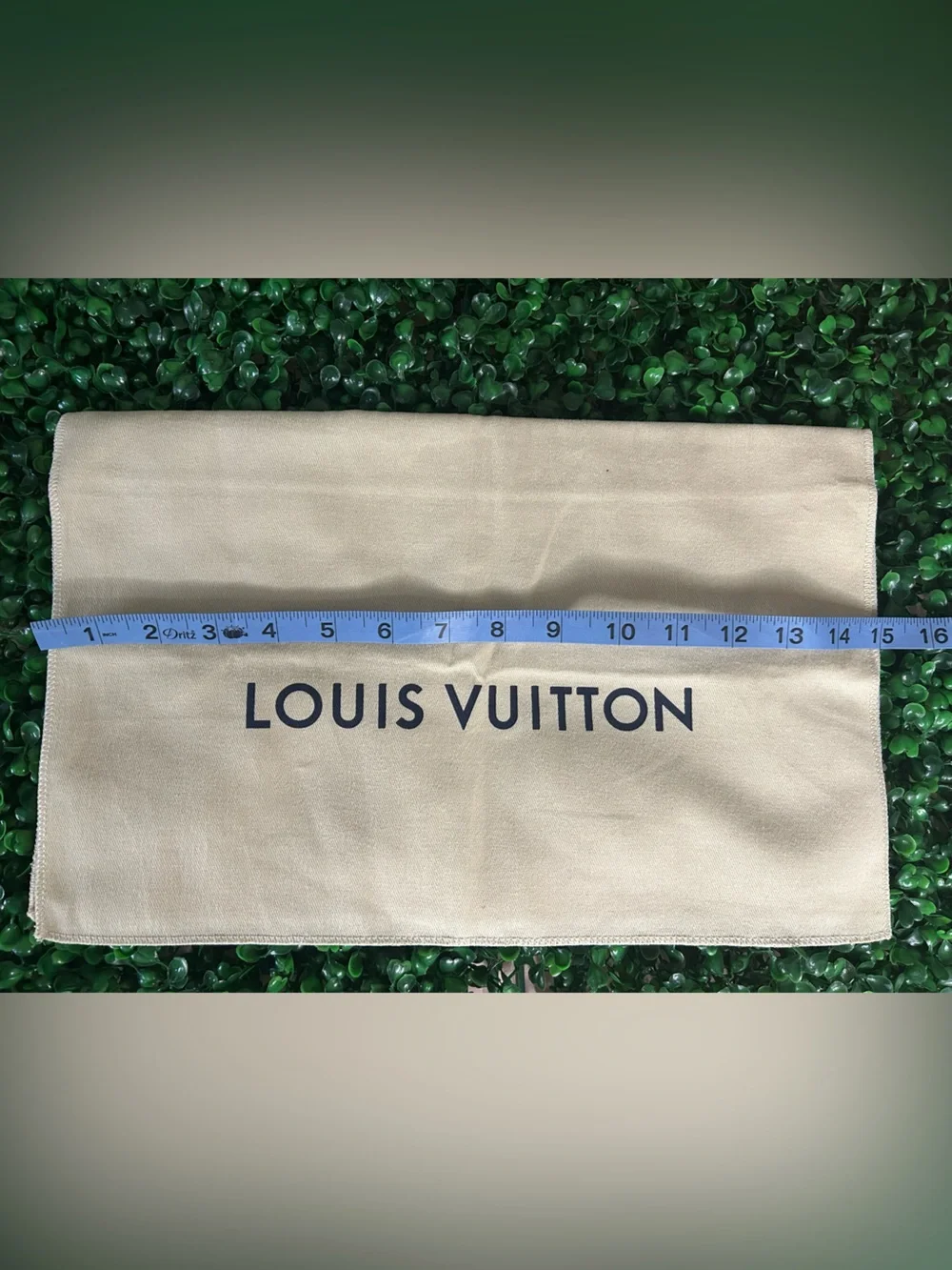 Louis Vuitton Beige Cotton Dust Bag Sleeve 15.5” x 15.5” Authentic Storage Cover